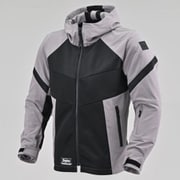 DJ010 ハーフメッシュパーカー BKGY XL 46815