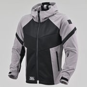 DJ010 ハーフメッシュパーカー BKGY 2XL 46816