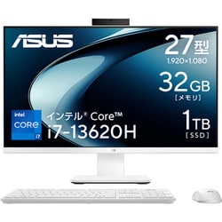 一体型デスクトップ/ASUS V400 AiO （V470VAK）/27型/Core i7-13620H/メモリ 32GB/SSD 1TB/Windows 11 Home/ホワイト