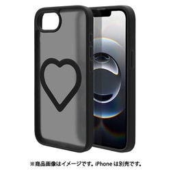 iPhone 16e用 ハイブリッドケース ミニュ マグネットアクセサリー対応 磁力充電 背面マット 衝撃吸収 TPU＋PC ブラック フロストブラック 8793IP5EHPFBK