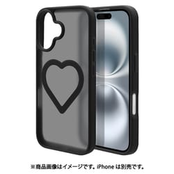 iPhone 16用 ハイブリッドケース ミニュ Magsafe対応 ワイヤレス充電 背面マット 衝撃吸収 TPU＋PC ブラック フロストブラック 9121IP461HPFBK