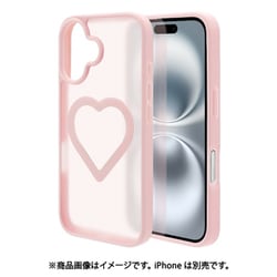 iPhone 16用 ハイブリッドケース ミニュ Magsafe対応 ワイヤレス充電 背面マット 衝撃吸収 TPU＋PC ピンク フロストピンク 9122IP461HPFPK