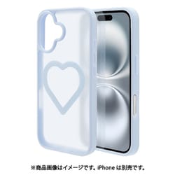 iPhone 16用 ハイブリッドケース ミニュ Magsafe対応 ワイヤレス充電 背面マット 衝撃吸収 TPU＋PC ブルー フロストブルー 9124IP461HPFBL