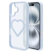 iPhone 16用 ハイブリッドケース ミニュ Magsafe対応 ワイヤレス充電 背面マット 衝撃吸収 TPU+PC ブルー フロストブルー 9124IP461HPFBL