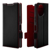 AQUOS R10用 手帳型ケース 薄型 カード入れ スタンド機能 衝撃吸収 シンプル サイドマグネット BK RD 8801AR10BSMBKR
