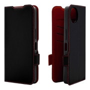 AQUOS Wish5用 手帳型ケース 薄型 カード入れ スタンド機能 衝撃吸収 シンプル サイドマグネット BK RD 8809AW5BSMBKR