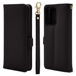 OPPO Reno13 A用 手帳型ケース カード入れ おしゃれ スタンド機能 シンプル ハンドストラップ付き マグネット式 ブラック 8832OR13ABHSBK