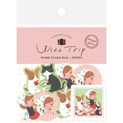 限定 和紙フレークシール PICNIC ヨモギ田リョオコWithTrip QSA324