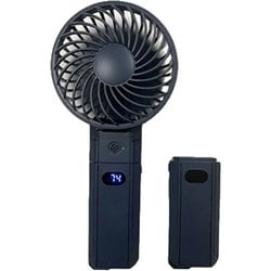 エンドレス使用可 バッテリー2個付きハンディファン ネイビー TKK-BT2HF/NV