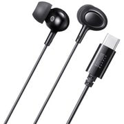 USB Type-C イヤホンマイク カナル型 有線 手元スイッチ ケーブル長1.2m 無指向性 ブラック MM-HSTC04BK