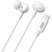 USB Type-C イヤホンマイク カナル型 有線 手元スイッチ ケーブル長1.2m 無指向性 ホワイト MM-HSTC04W