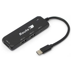 TYPE-C端子搭載機用USBハブ ブラック RUH-A3C1BK