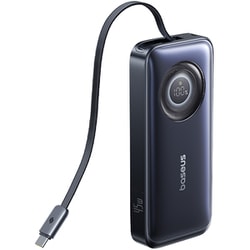 EnerCore CR11 巻取式ケーブル内蔵 モバイルバッテリー 10000mAh 45W Cosmic Black E0027G00