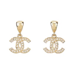 CHANEL 涙型クリスタルピアス ピアス - メタル、レジン & ストラス、シルバー、ホワイト