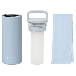 ヒヤシーナ 氷のう 氷タオルで瞬時に冷却×長時間キープ 68×68×192mm 冷感マフラータオル付き ブルー LCACL002-BL