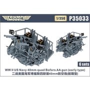 TRFP35033 1/350 米海軍 ボフォース 40mm四連装機関砲（初期型） 6基入り [プラモデル用パーツ]