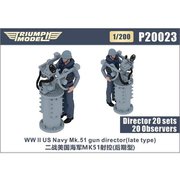 TRFP20023 1/200 米海軍 Mk.51 射撃指揮装置（後期型） w/クルー 20個/20体入り [プラモデル用パーツ]