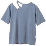 ライトプライムデザイントップス レディース フィットネス ヨガ シャツ ブルー(02) B1953TUB035
