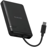 モバイルバッテリー 5000mAh USB-Cケーブル一体型 PSE適合 機内持ち込み可 ブラック DE-C62-5000BK