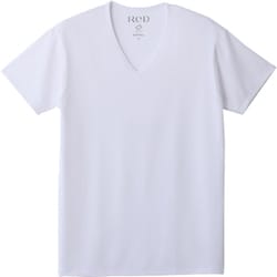 ReD バイタルテック Vネック インナーシャツ 半袖 クールタイプ メンズ リカバリーウェア ホワイト Lサイズ 一般医療機器 VW-AB-02C-L