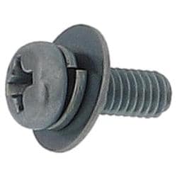 座金組込ねじP=3（鉄/ユニクロめっき）M3x8 入数4本入 MOJ-502
