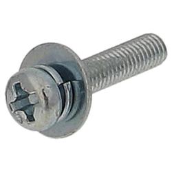 座金組込ねじP=3（鉄/ユニクロめっき）M3x15 入数4本入 MOJ-504