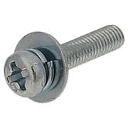 座金組込ねじP=3（鉄/ユニクロめっき）M3x15 入数4本入 MOJ-504