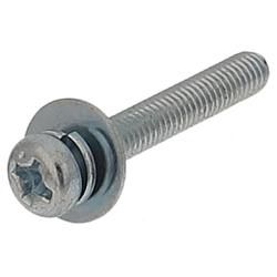 座金組込ねじP=3（鉄/ユニクロめっき）M3x20 入数4本入 MOJ-505