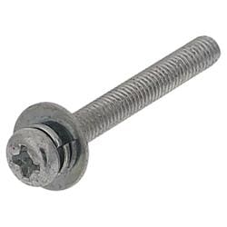 座金組込ねじP=3（鉄/ユニクロめっき）M3x25 入数4本入 MOJ-506