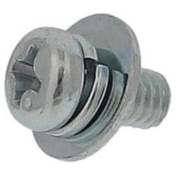座金組込ねじP=3（鉄/ユニクロめっき）M4x8 入数4本入 MOJ-509