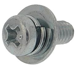 座金組込ねじP=3（鉄/ユニクロめっき）M4x10 入数4本入 MOJ-510