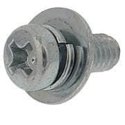 座金組込ねじP=3（鉄/ユニクロめっき）M4x10 入数4本入 MOJ-510
