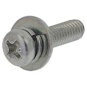 座金組込ねじP=3（鉄/ユニクロめっき）M4x15 入数4本入 MOJ-511