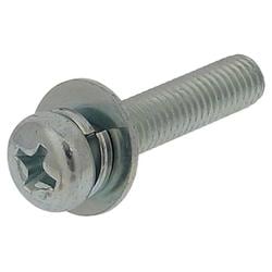 座金組込ねじP=3（鉄/ユニクロめっき）M5x25 入数4本入 MOJ-519