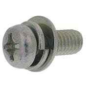 座金組込ねじP=3（鉄/ユニクロめっき）M6x15 入数4本入 MOJ-524