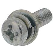 座金組込ねじP=3（鉄/ユニクロめっき）M6x20 入数4本入 MOJ-525