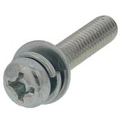 座金組込ねじP=3（鉄/ユニクロめっき）M6x30 入数4本入 MOJ-527