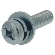 座金組込ねじP=3（鉄/ユニクロめっき）M8x30 入数2本入 MOJ-535