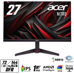 ゲーミングモニター/Nitro/27型/4K（3840×2160）/IPSパネル/非光沢/HDR対応/72Hz（フルHD：144Hz）/1ms（GTG）/HDMI×2 DP×1/スピーカー内蔵 VG270KL1bmiipx