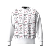 25FW ジャカードクルーネックニット メンズ Mサイズ ホワイト 621-5270002-030-M