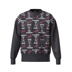 25FW ジャカードクルーネックニット メンズ LLサイズ ネイビー 621-5270002-120-LL