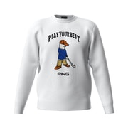 25FW Mr.PINGジャカードクルーネックニット メンズ Lサイズ ホワイト 621-5270902-030-L