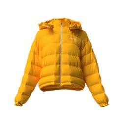 25FW 中綿フーディーブルゾン レディース Lサイズ イエロー 622-5220002-060-L