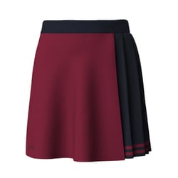 25FW サイドプリーツバイカラースカート レディース Lサイズ レッド 622-5234002-100-L