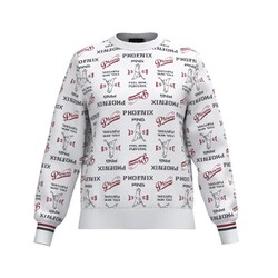 25FW 総柄クルーネックニット レディース Lサイズ ホワイト 622-5270002-030-L