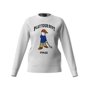 25FW Mr.PINGジャカードクルーネックニット レディース Sサイズ ホワイト 622-5270901-030-S