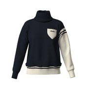 25FW オフタートルバイカラーニット レディース Lサイズ ネイビー 622-5275001-120-L