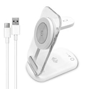 コンパクト 3in1 ワイヤレス充電ステーション 3台 まとめて 同時充電 AWJ-3MG2 WH
