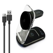 コンパクト 3in1 ワイヤレス充電ステーション 3台 まとめて 同時充電 AWJ-3MG2 BK