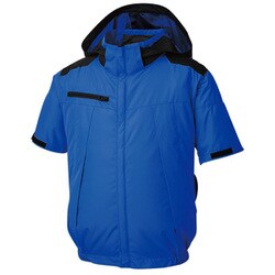 空調風神服 チタン加工半袖ブルゾン（服のみ） 14ロイヤルブルー Lサイズ KF92500